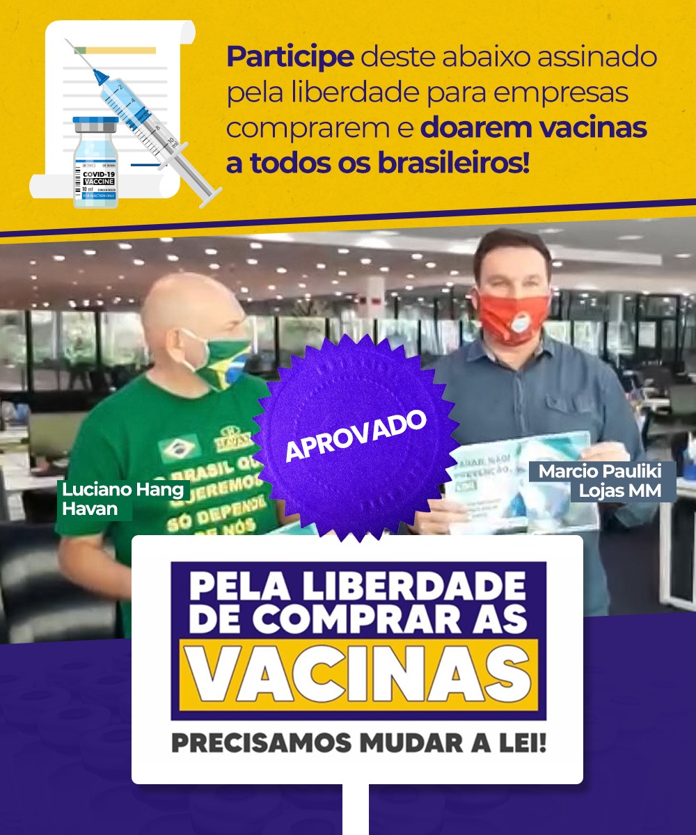 Pauliki comemora aprovação de texto-base que permite empresas comprarem vacinas
